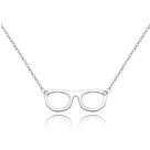 colar de óculos prata prateado metal corrente aço inox estilo choker gargantilha óculo vazado