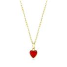 Colar De Ouro 18k Americana Feminino 40cm Coração Zircônia Cor:Vermelho Colar De Ouro 18k Americana Feminino 40cm Coração Zircônia Cor:Vermelho