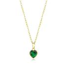 Colar De Ouro 18k Cordão 45cm Feminino C/ Coração Zircônia Cor:Verde Colar De Ouro 18k Cordão 45cm Feminino C/ Coração Zircônia Cor:Verde