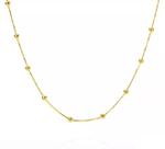 Colar de ouro 18k malha veneziana com bolinhas