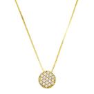 Colar De Ouro 18k Veneziana 45cm E Pingente Ponto De Luz