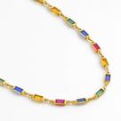Colar de Pedras Retangulares Coloridas - Banhado em Ouro 18k