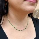 Colar De Pedras Verdes Folheado A Ouro 18k Colar De Pedras Verdes Folheado A Ouro 18k
