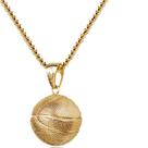 Colar de pingente de basquete dourado para homens, corrente de 60 cm
