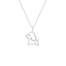 Colar de Prata 925 Cachorrinho Cravejado e Vazado