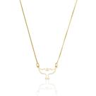 Colar de Prata 925 com Pingente Espírito Santo Vazado Fé e Proteção - Banhado a Ouro 18K