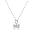 Colar de Prata Borboleta Mini Cravejado Tamanho:45 cm