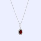Colar de Prata Coleção Queens Cristal Rubi 5x7 e Zircônias Brancas 45cm Colar de Prata Coleção Queens Cristal Rubi 5x7 e Zircônias Brancas 45cm