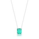 Colar de Prata Cristal Azul Turquesa