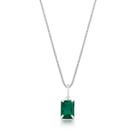 Colar de Prata Cristal Slim Verde
