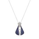 Colar de Prata Nossa Senhora Aparecida Cravejado Azul Tamanho:40 cm