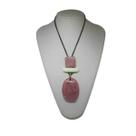 Colar de resina regulável rosa vintage marmorizado