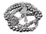 Colar de rosário Nazareth Store Black Beads, Medalha de São Miguel