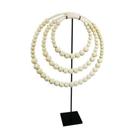 Colar de Suporte Decorativo Esferas Beges Fino Design Luxo