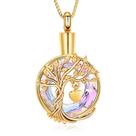 Colar de urna para joias de cremação QGJNSGC Tree of Life Gold