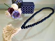 Colar Decorativo Madeira Japamala Azul