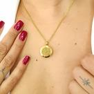 Colar Difusor Medalha de São Bento em AÇO INOXIDÁVEL - ANTIALÉRGICO - DOURADO