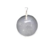 Colar Disco Liso Cristal Opalado Montagem Pino Prateado