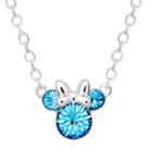 Colar Disney Minnie Mouse December Birthstone banhado a prata