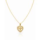 Colar Divino Espirito Santo Cravejado Zirconia Feminino Banhado a Ouro 18k