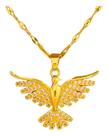 Colar Divino Espirito Santo Pomba Banhado Ouro 18k Zircônia
