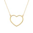 Colar Dourado de Coração Vazado Arco Colar Dourado de Coração Vazado Arco