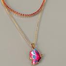 Colar Dourado Duplo Butterfly