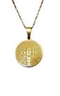 Colar dourado feminino pingente medalha são bento 50cm pd86