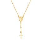 Colar Dourado Religioso Terço Cruz e Pérolas Colar Dourado Religioso Terço Cruz e Pérolas