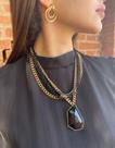 Colar Duo Correntes Preto e Dourado - Acessório Artesanal Colar Duo Correntes Preto e Dourado - Acessório Artesanal