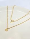 Colar duplo com pingente de moeda ouro18k Colar duplo com pingente de moeda ouro18k