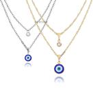 Colar Duplo Feminino Dourado prata prateado olho grego com ponto de luz zircônia mulher Colar Duplo Feminino Dourado prata prateado olho grego com ponto de luz zircônia mulher