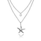 colar Duplo feminino estrela do mar ( Estrela-do-mar ) em aço inox prata prateada não escurece colar Duplo feminino estrela do mar ( Estrela-do-mar ) em aço inox prata prateada não escurece