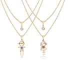 Colar Duplo feminino folheado dourado Casal Menina menino ponto de luz gargantilha