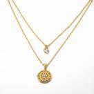 Colar Duplo Ponto de Luz e Mandala Cruz Banhado ouro 18K