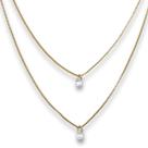 Colar Duplo Ponto de Luz Zirconia Banhado Ouro 18k Colar Duplo Ponto de Luz Zirconia Banhado Ouro 18k
