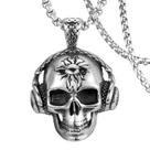 Colar DXIUORF Gothic Skull Bullet em aço inoxidável unissex