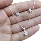 Colar E Brinco Dama Daminha Noiva Estrela Pedra Zirconia Colar E Brinco Dama Daminha Noiva Estrela Pedra Zirconia