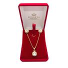 Colar e Brinco Feminino Folheado a Ouro com Zircônia 45cm com extensor