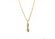 Colar E Pingente De Figa Folheada A Ouro 18k