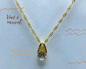 Colar e pingente ponto de luz pedra zircônia folheado a ouro 18k Colar e pingente ponto de luz pedra zircônia folheado a ouro 18k