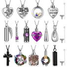 Colar Ecation, 15 peças, urna, lembrança, aço inoxidável, roxo
