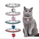 Colar Elegante para Pet Pingente de Coração com Cristais -Moda Pet