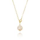Colar Elo com Pérola Barroca - Semijoia Banho Ouro 18 K