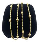 Colar Elo Grego Com Esferas 45cm Joias Nobre Banhada a Ouro