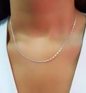 Colar Elo Piastrine 0.2 cm Banhado a Prata