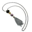 Colar Elos Americanos Balões Pedra Tassel Dourado Envelhecido 4789