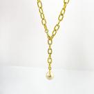 Colar Elos com Perola Banhada a Ouro 18k Colar Elos com Perola Banhada a Ouro 18k