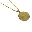 Colar em Aço dourado Medalha de São Bento