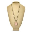 Colar em Couro Grego e Prata Quartzo Rosa Bruto - P. Vecchio Colar em Couro Grego e Prata Quartzo Rosa Bruto - P. Vecchio